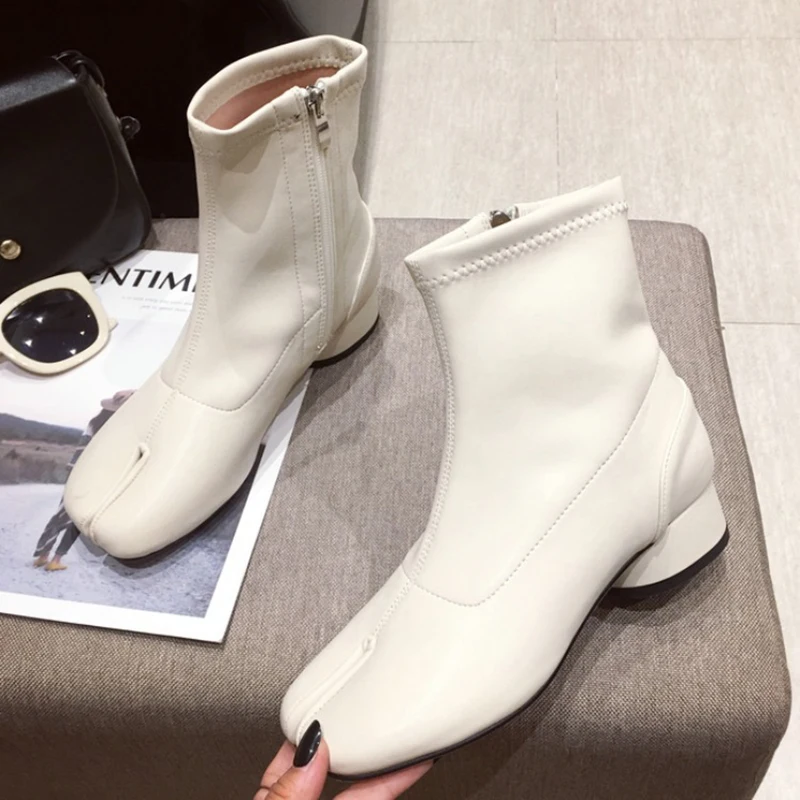 Tabi/ботинки в стиле ниндзя конфетный оттенок Женский martin botas кожаные ботинки с