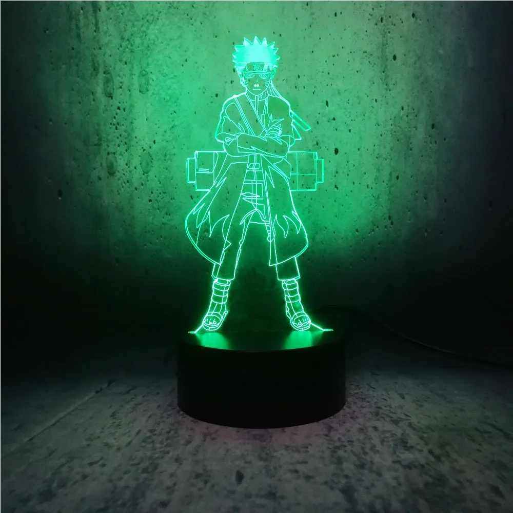 Наруто 3D светодиодный светильник стоячий холодный мультяшный человек ночник