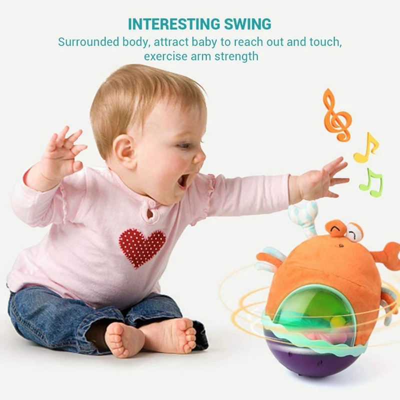 

Tumbler Toys Cartoon Baby Roly-Poly Tumbler Toys Infant Rattle Tumbler Mobile Musical Hand Bell Toys for Baby Gifts