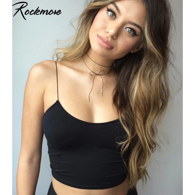 Женский топ на бретельках Rockmore однотонный облегающий с открытыми плечами и