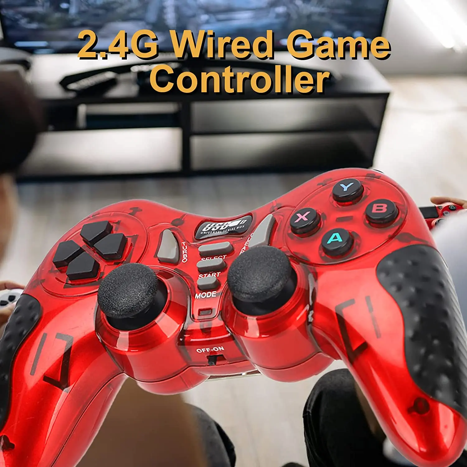 Проводной игровой USB-контроллер с двойной вибрацией для Windows/Android/ PS3/ TV B