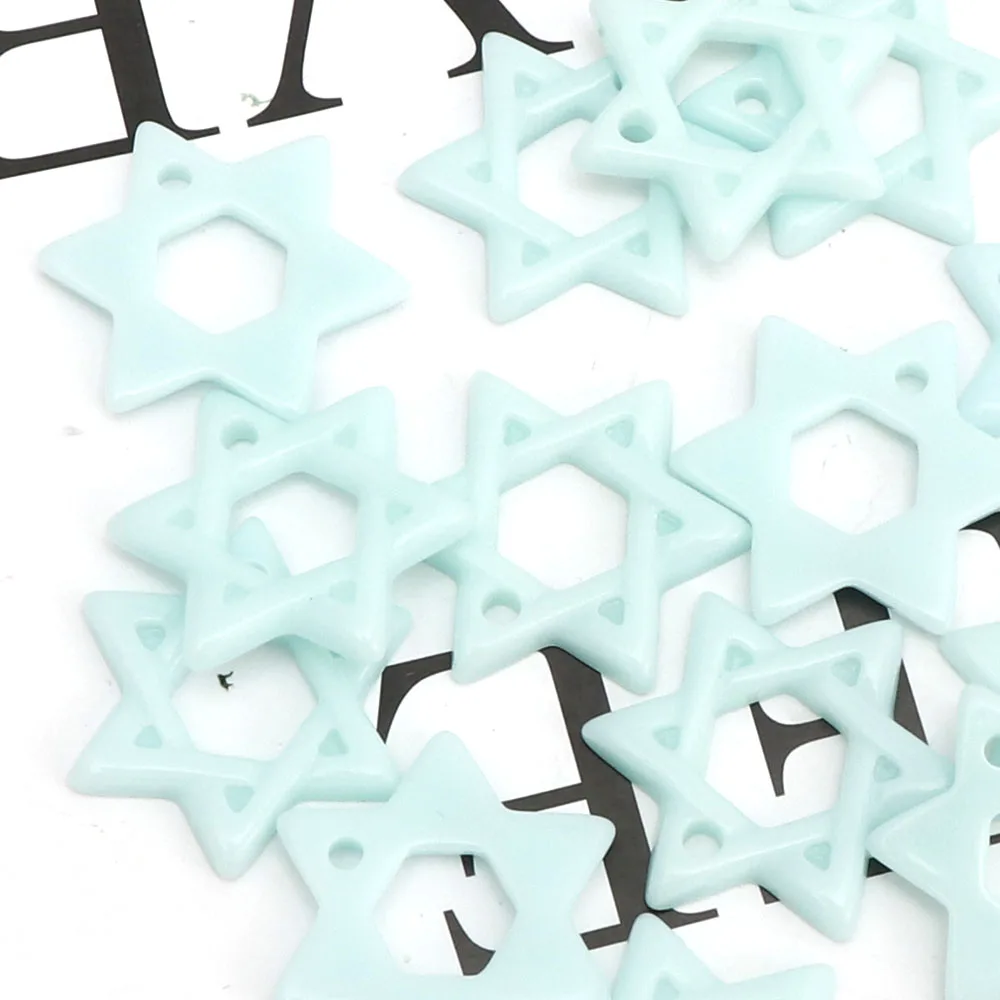 2020 Смола плоская задняя синяя Шестигранная звезда украшения для скрапбукинга