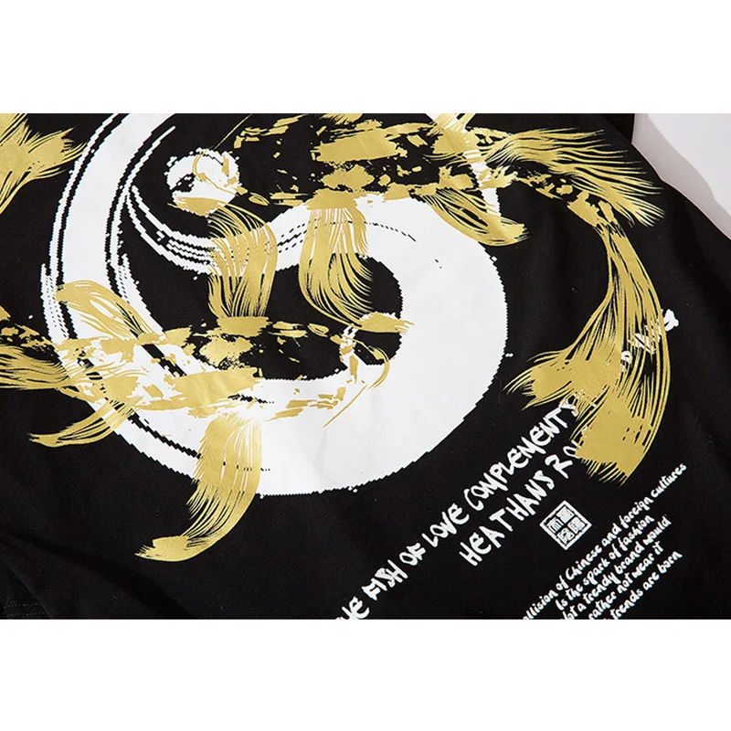 

Aolamegs T-shirt Men Chinese Style Graffiti Printed Men's Tee Shirts Short Sleeve Tops High Street Harajuku All-match Streetwear