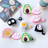 anime protector cable charger cute usb cable protector winder cartoon organizador animal cable bite organizer for iphone 12