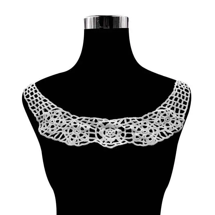 

1PCS White Water Soluble Lace Collar Hollow Out Embroidery Floral Decorative Trim Garment Dress Sewing Embellishments DIY Crafts