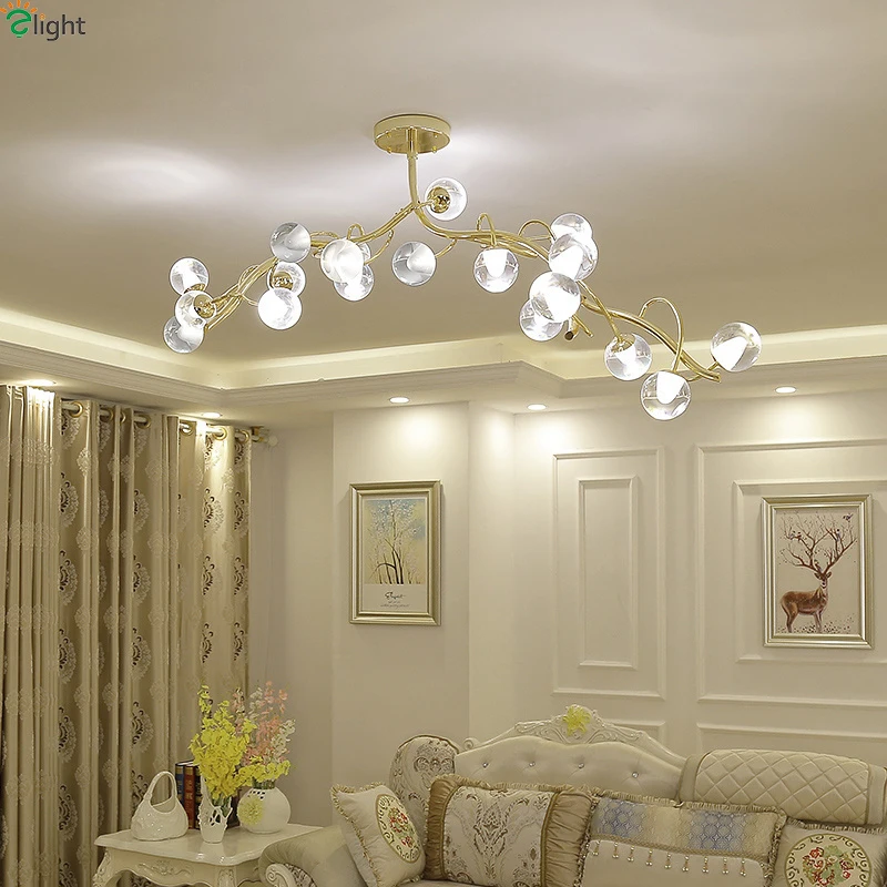 

Современный Сияющий Золотой светодиодные люстры светильник ing Стекло Обеденная Led подвесная люстра светильник s Спальня подвесной светильн...