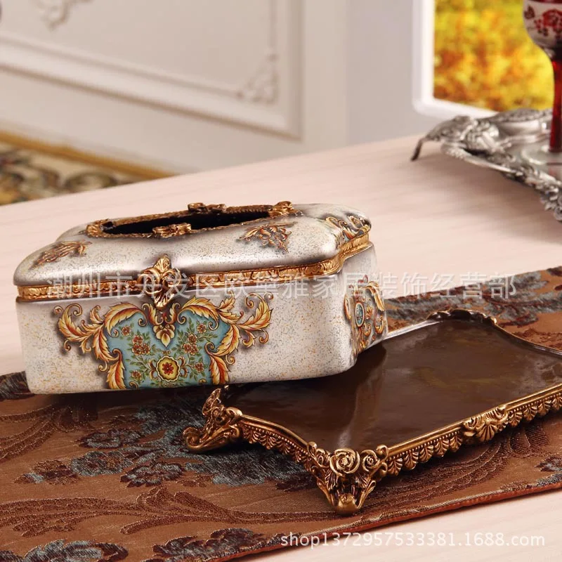 Роскошная коробка для салфеток из смолы в европейском стиле модный и элегантный