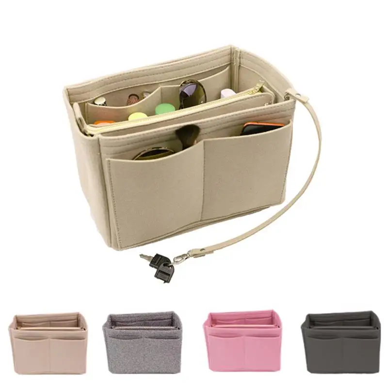 Простая многофункциональная сумка для туалетных принадлежностей фетровая с