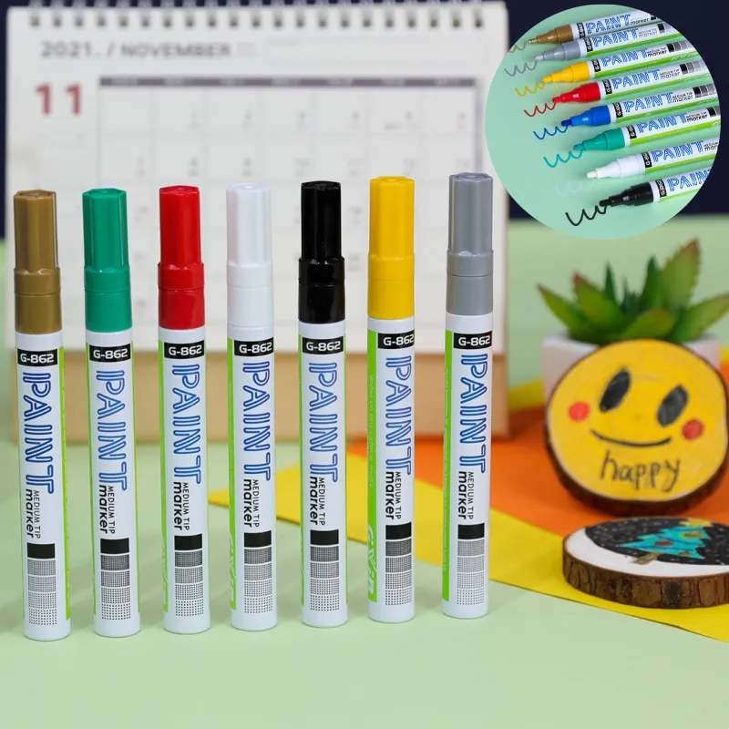 

Golden DIY Paint Marker Pen Metal Colors Hand-filled Decoration Paint By Number Pens Oily Pen Art Supplies Watercolor Paint Tool