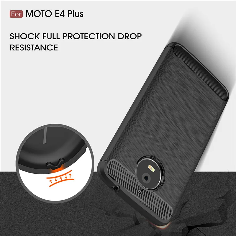 Для Moto E4 Plus чехол из углеродного волокна для MotoE4 силиконовые чехлы lenovo Motorola E 4 E4Plus