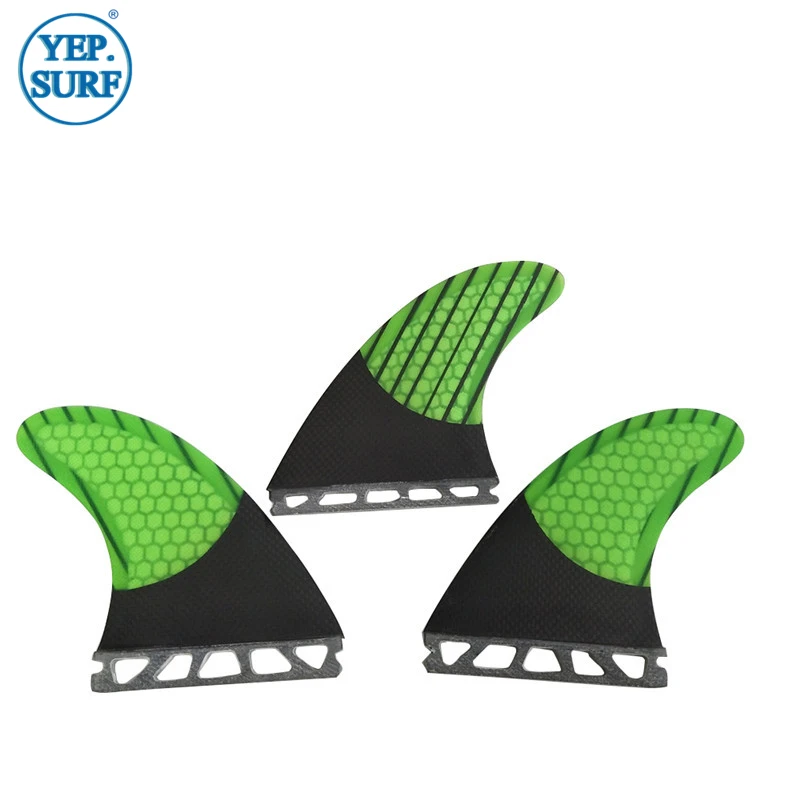 Surfboard Single Tabs M Fin Fiberglass Honeycomb Fins Carbon Fiber Orange/Green | Спорт и развлечения