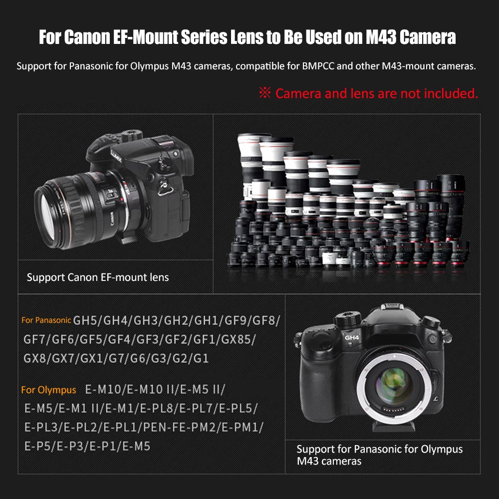 Viltrox EF-M2II объектив для Canon EF M43 камера GH4 GH5 GF6 GF1 AF Автофокус EXIF 0.71X уменьшение