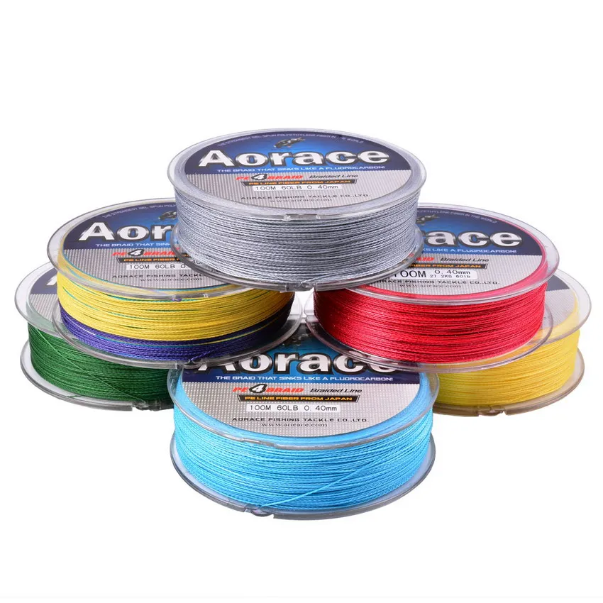 Сверхпрочная плетеная рыболовная леска 4 нити 100 м 8-100LB 0 6-10 ПЭ мультифиламентный