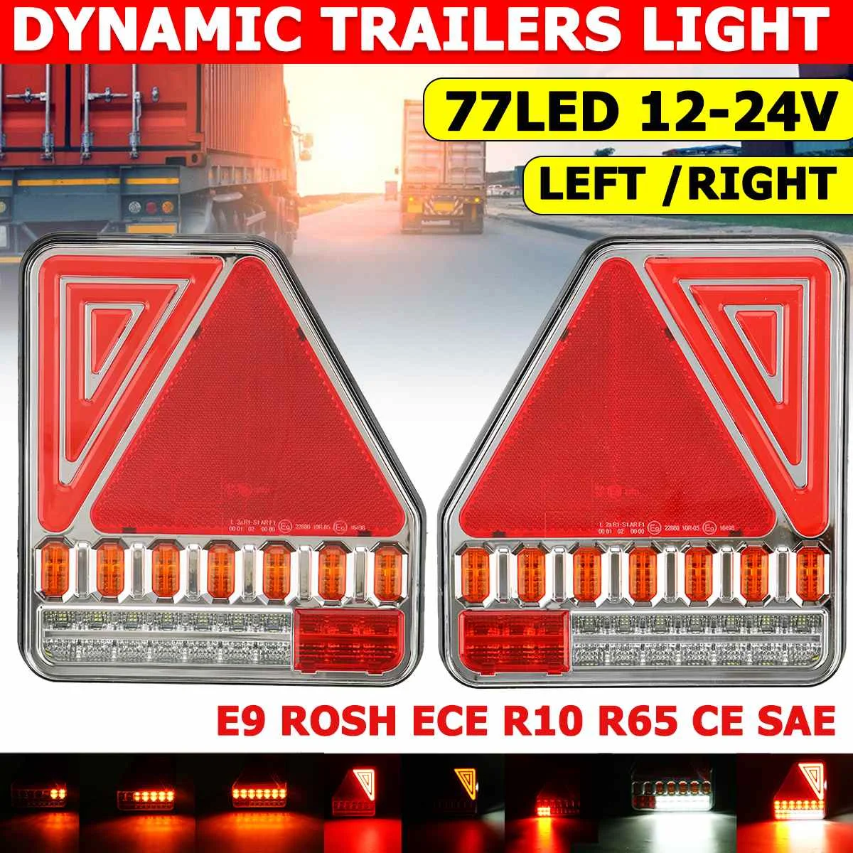 

Задний фонарь для прицепа, грузовика, 12 В, 24 В, 2 шт.