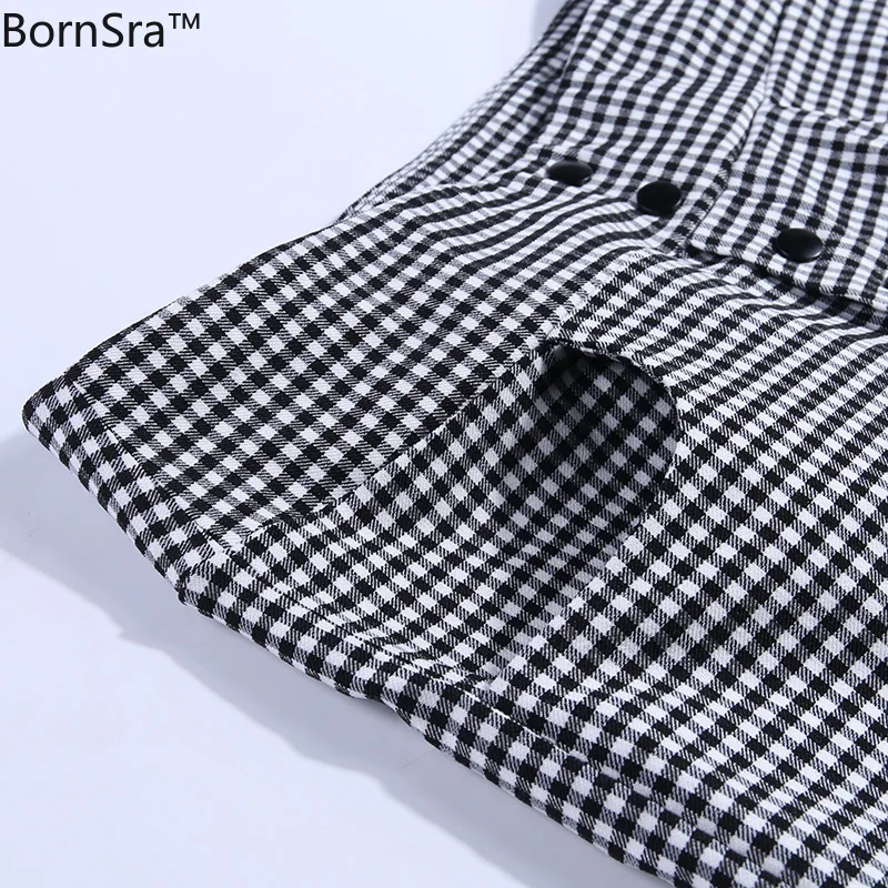 

Bornsra Lattice High Waist Casual Pants Women Spring Autumn Full Length Pockets Pencil Pants Lattice Women Pants wear