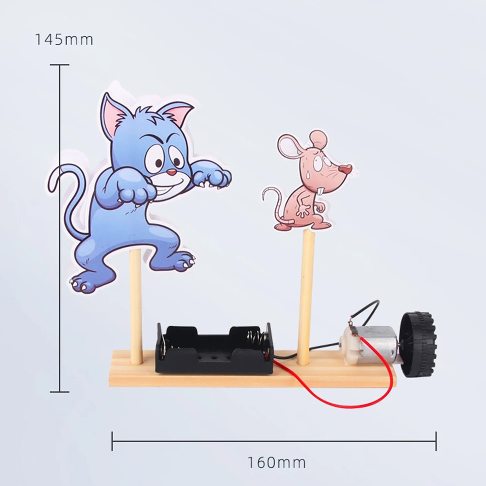 

Kids Technology Science Experiment Cat Chasing Mouse DIY Assembled Model Kits Classic Educational Assemble Toys
