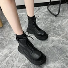 Женские ботильоны на платформе, с круглым носком, на шнуровке