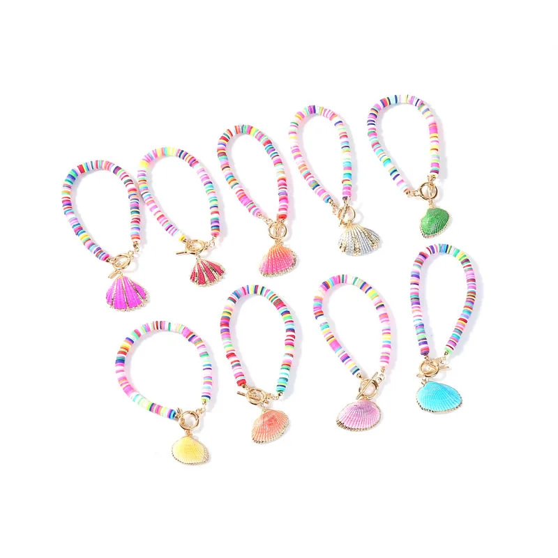 Браслеты из полимерной глины в стиле бохо многоцветные украшения ручной работы