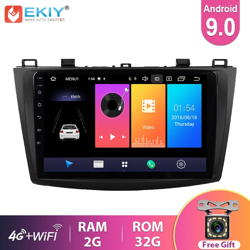 EKIY 9 'IPS Android 0 автомагнитола для MAZDA 3 2009 2010 2011 2012 GPS навигация BT стерео аудио 4G
