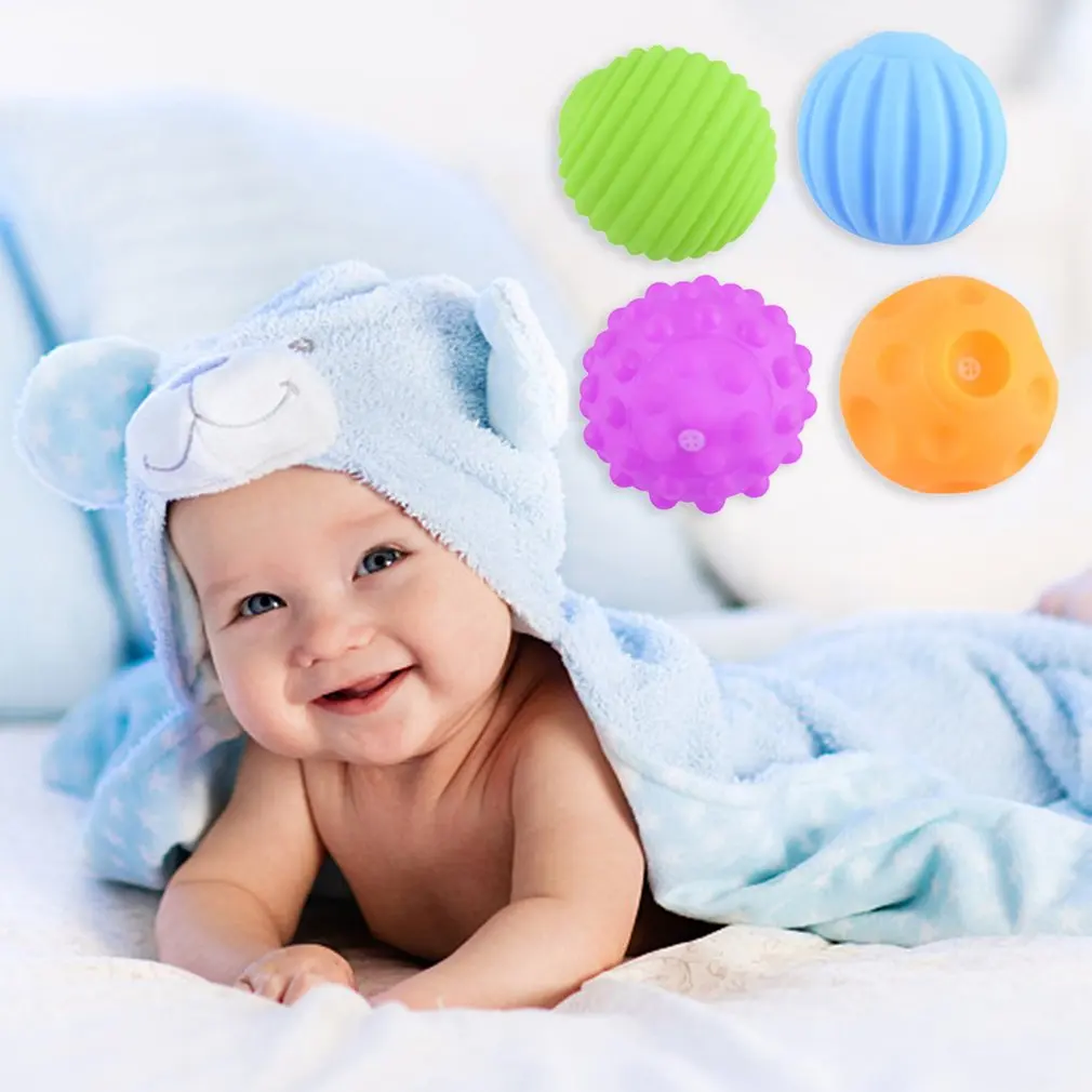 

4 шт./компл. детский игрушечный мяч развивающая игрушка для детей тактильные чувства детский тренировочный мяч массажный Мягкий Мяч