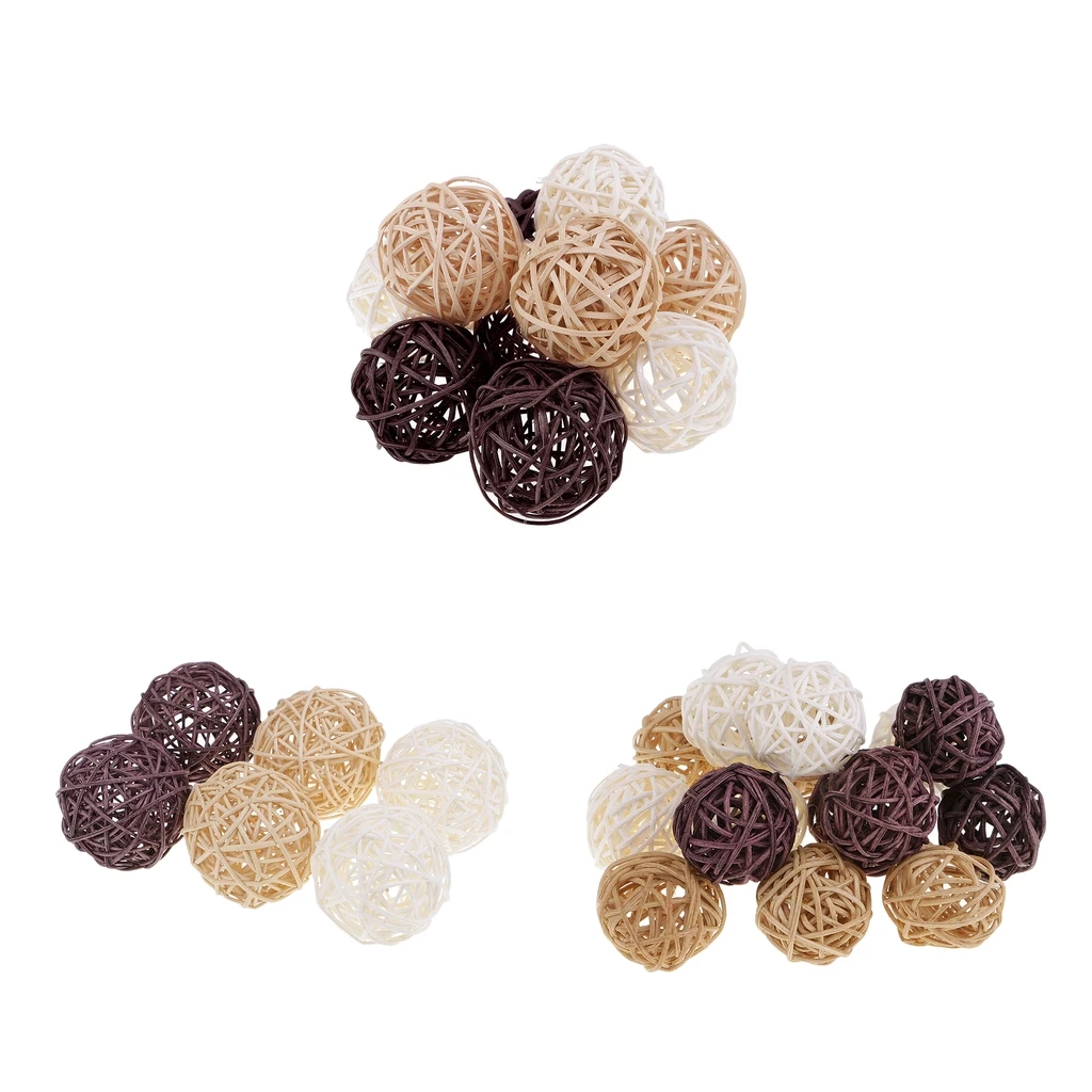6/10/15 шт. круглые плетеные шарики из ротанга | Дом и сад