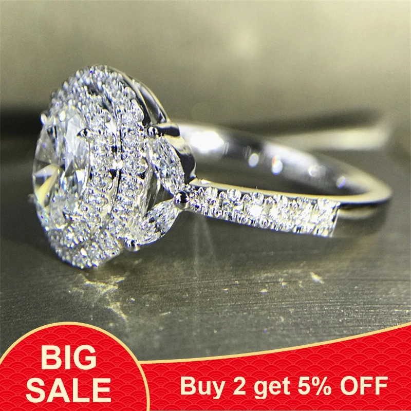 Женское кольцо ручной работы из чистого серебра 925 пробы с овальным вырезом AAAAA