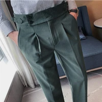 top quality men suit pants solid color casual business dress pants slim dress trousers quality mens classic groom wedding pants