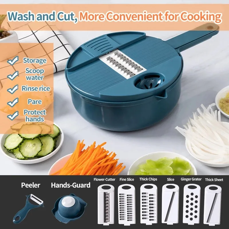 

Multi-Function Vegetable Chopper Grater Carrots Potatoes Manually Shred Kitchen Tools Accessories Japanese Style Potato Masher