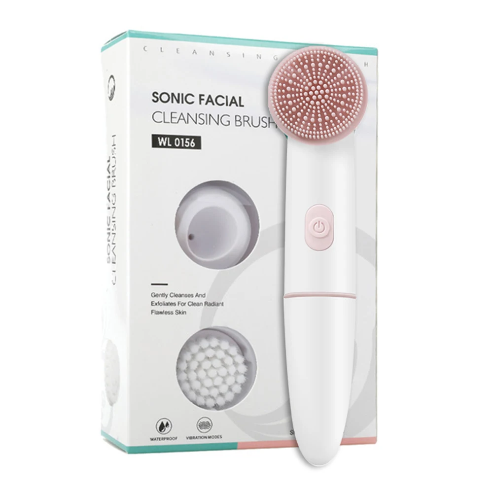 Cepillos de limpieza Facial 2 en 1, masajeador Facial eléctrico, cepillo de silicona recargable, rodillo sónico, eliminador de espinillas, limpiador de poros