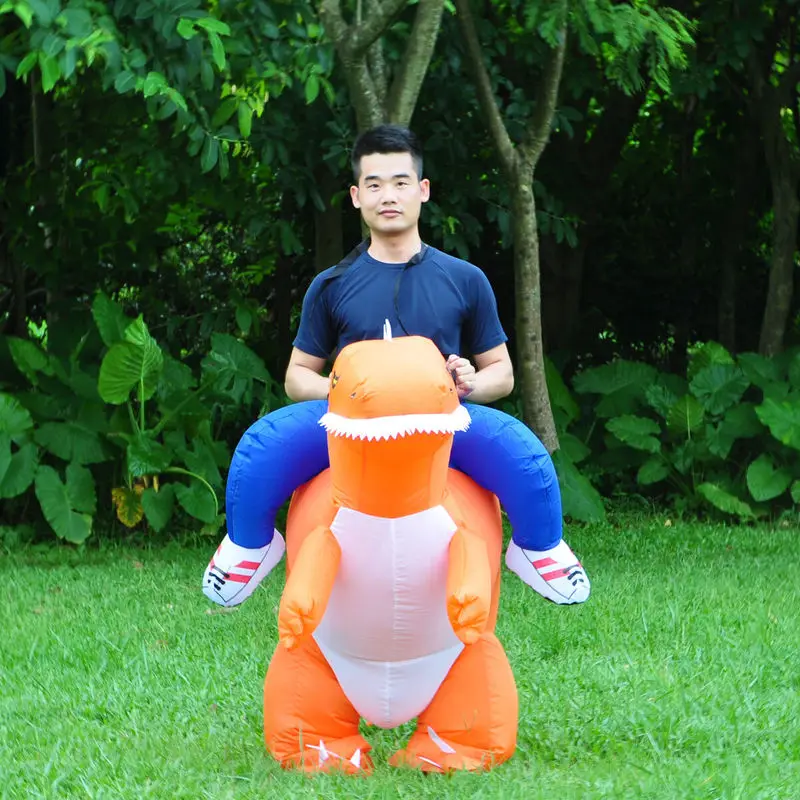 Надувной костюм для взрослых на Хеллоуин динозавра T-Rex нарядное платье наряд