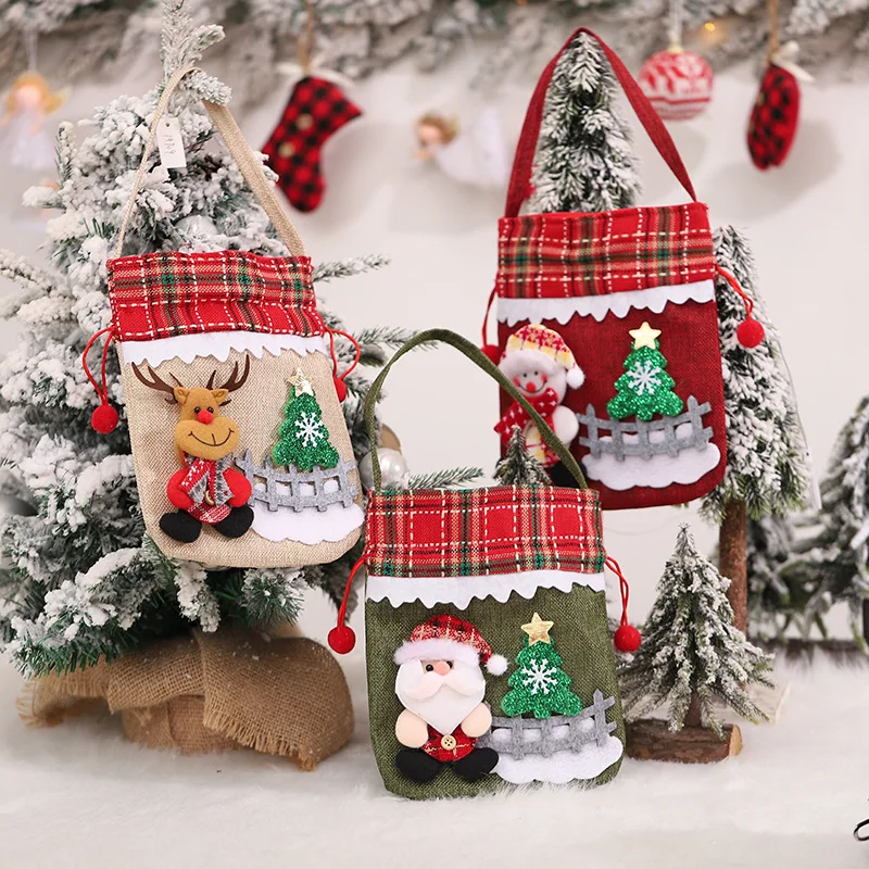 Сумка для хранения в виде Санта-Клауса снеговика лося Рождественское украшение
