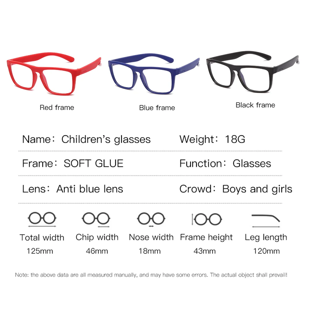

LongKeeper Kids Anti Blue Light Blocking Glasses Children Square Optical Frame Computer Eyeglasses Silicone Safety Gift UV400