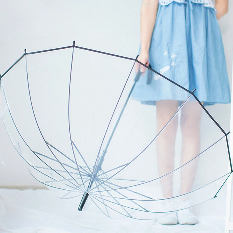 Прозрачный зонт с длинной ручкой для мужчин и женщин студентов японский