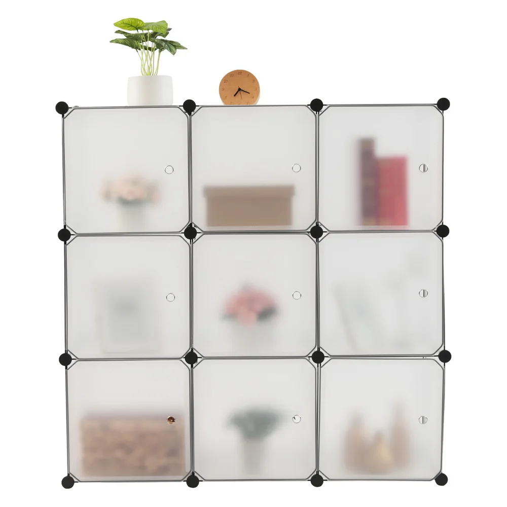 

Cube Storage 9-Cube Closet Organizer Storage Shelves Cubes Organizer DIY Closet Cabinet with Doors ,White Color