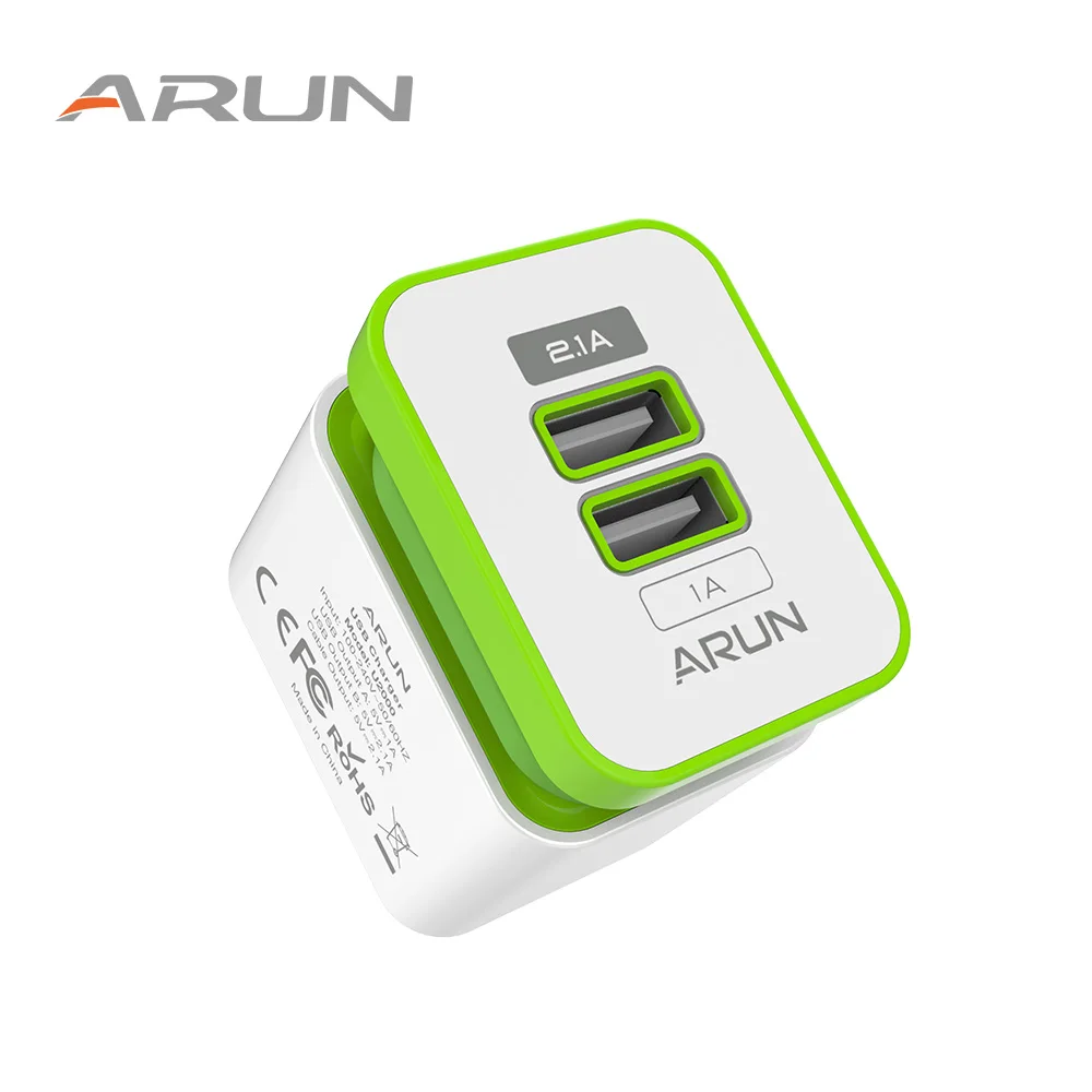 Зарядное устройство с двумя USB портами на 2 1 А и С кабелем Micro USB|Зарядные