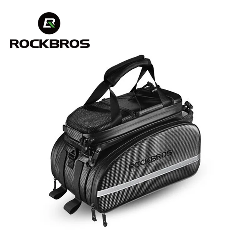 

ROCKBROS Bicycle Carrier Bag MTB Bike Rack Bag Trunk Pannier Cycling Multifunctional Large Capacity Travel Bag With Rain Cover