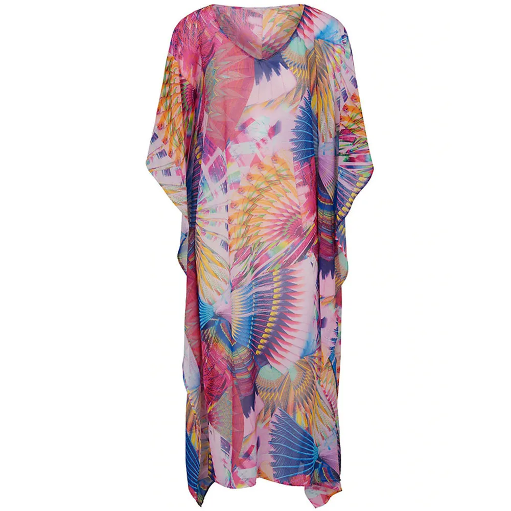 2021 накидки для бикини с принтом в богемном стиле свободное летнее пляжное платье