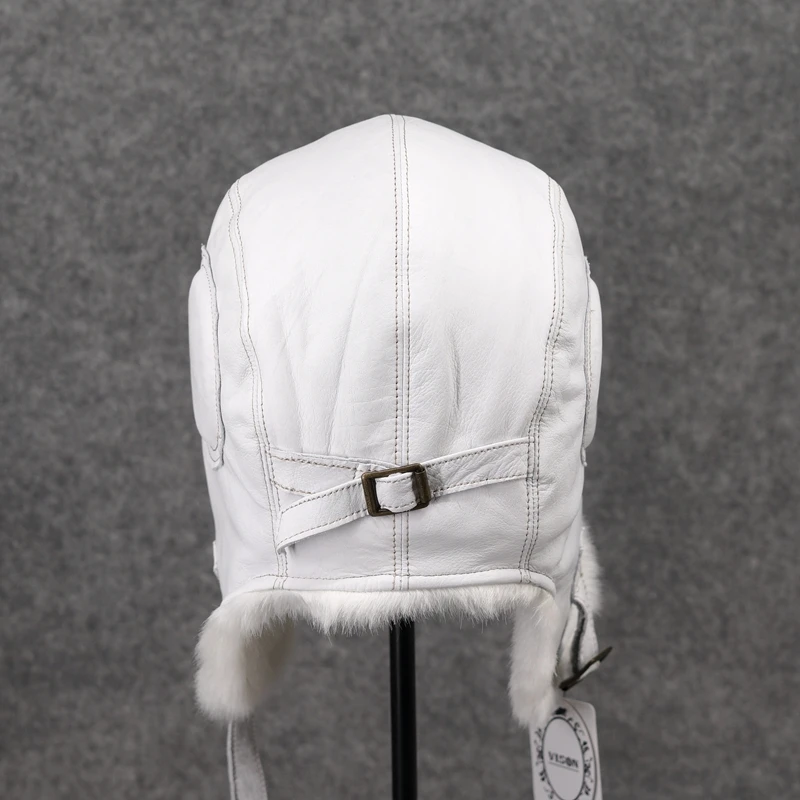 Распродажа белая охотничья Лыжная шапка унисекс из овечьей кожи зимняя Русская