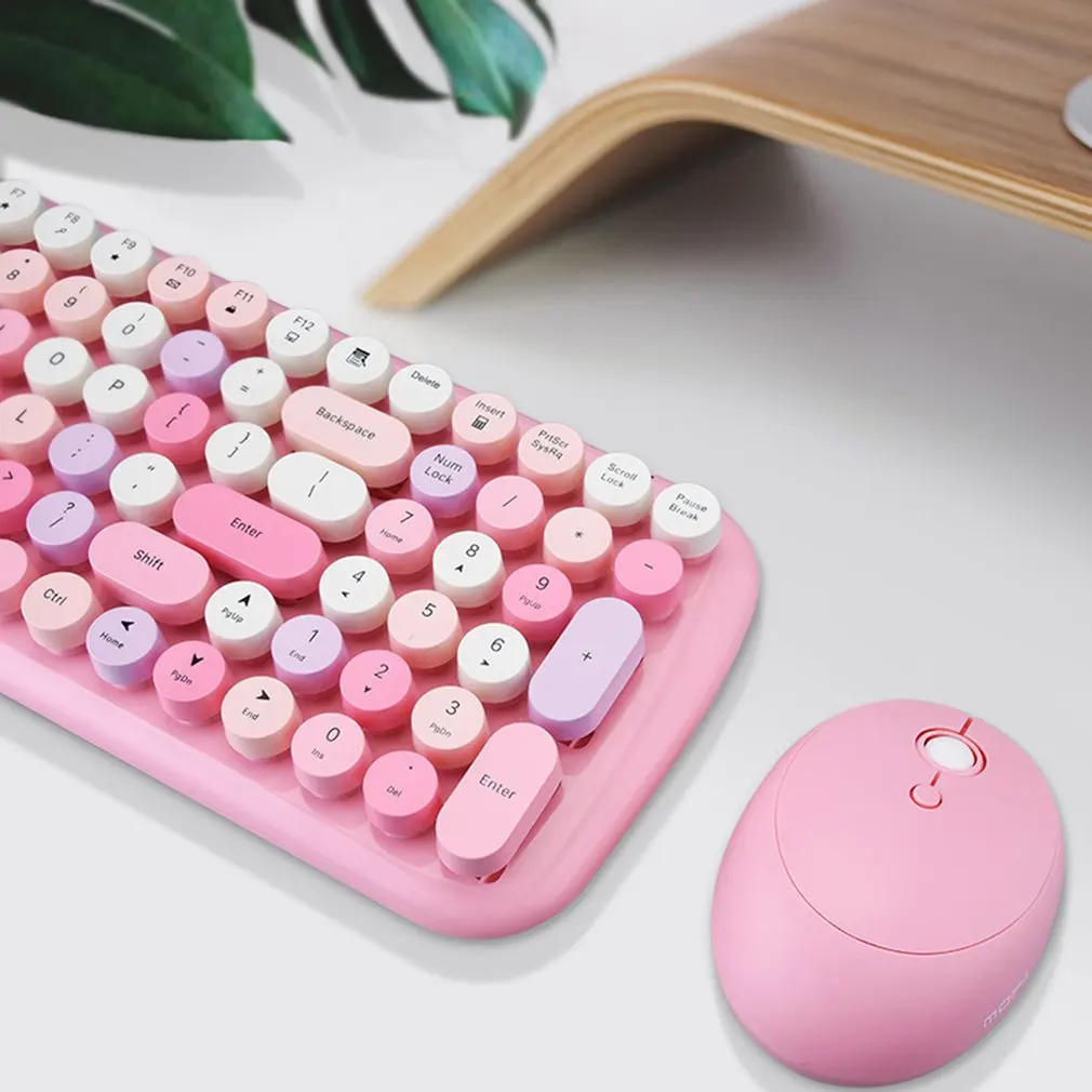 

Wireless Keyboard And Mouse Ergonomic Notebook Home Office Use USB Keyboard Optical Mouse Mixed Color Version