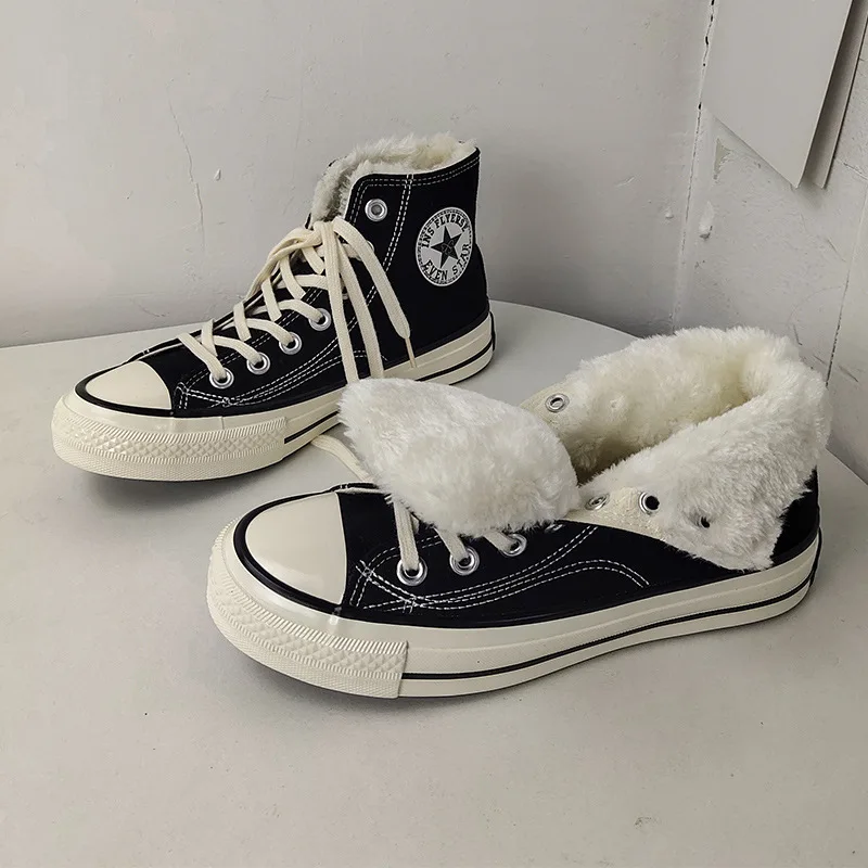 Женские ботинки на меху Зимние Теплые ботильоны плоской подошве Нескользящие