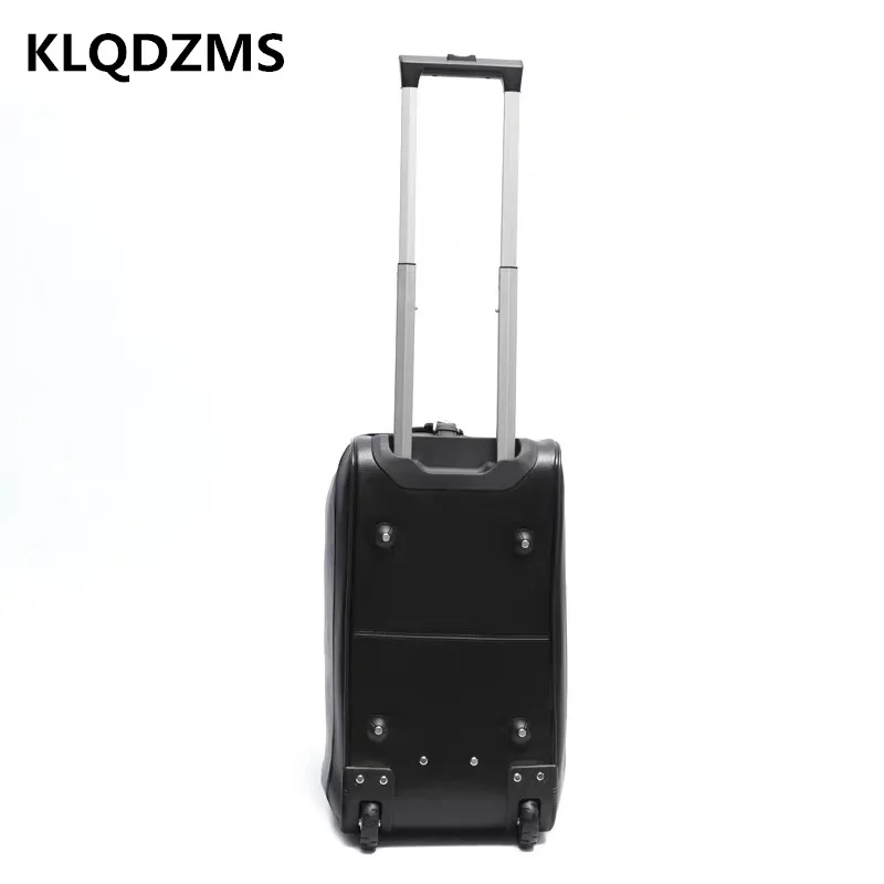 KLQDZMS Multifunctional Trolley Bag Men Fashion Travel Luggage Business Travel Handbag Portable Men's Bags Simple Black