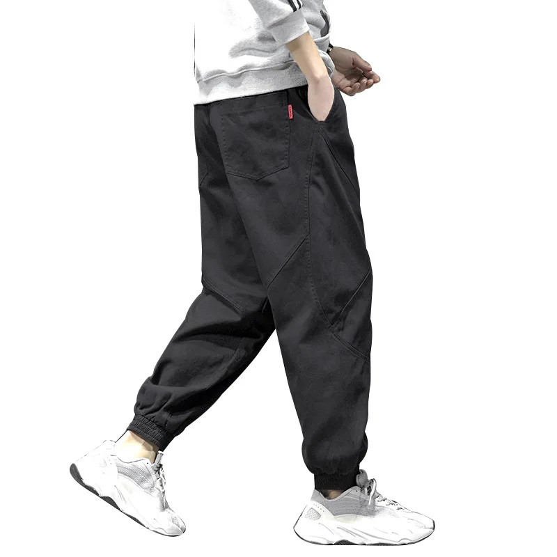 

Fleece Cargo Pants Men Loose Sweatpants Large Size Elastic Waist trousers Black Pants Males Hip Hop Clothing Harajuku Streetwear