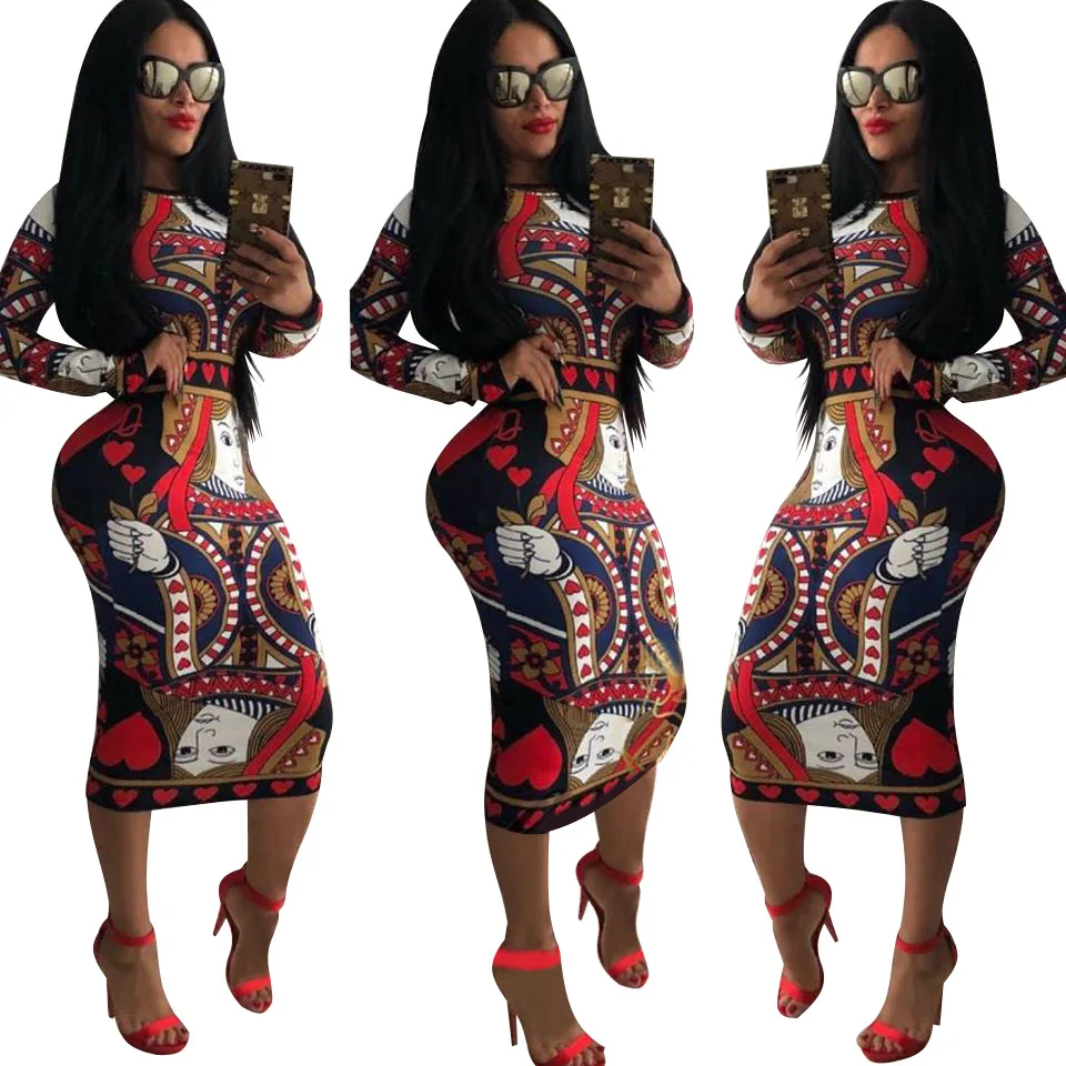 Летнее платье с принтом в африканском стиле Женская модная одежда Облегающие