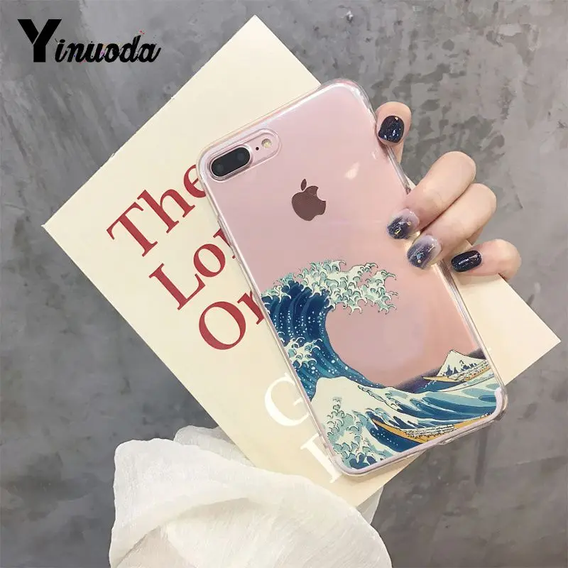 Yinuoda большая волна от Kanagawa DIY аксессуары для телефонов Чехол для Apple iPhone 8 7 6 6S Plus X XS max 5 5S SE XR чехол - Цвет: 2