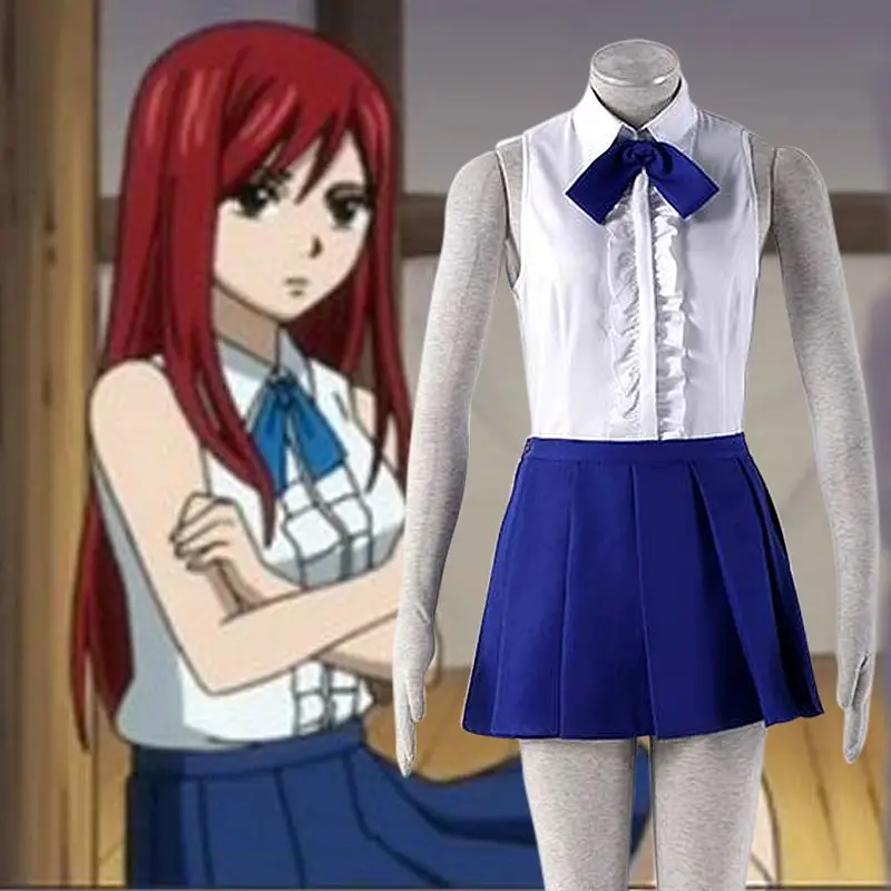 Аниме Сказочный хвост Костюмы для косплея Erza Scarlet Карнавальный костюм на
