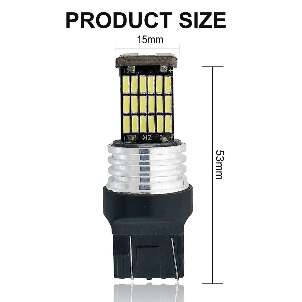 T20 светодиодный W21W W21/5 W светодиодные лампы 12V 7440 7443 45SMD 4014 автоматического поворота обратный светильник автомобильных ламп Белого красного и желтого цвета