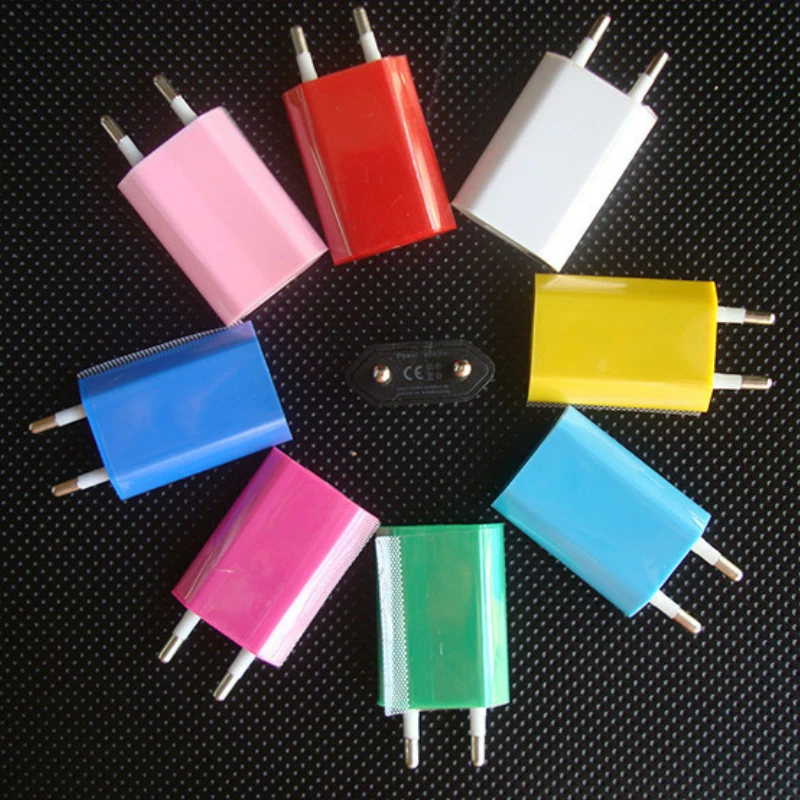 100 шт./лот, 5 В, 1 А, белый, ЕС, USB, настенное, домашнее зарядное устройство, адаптер переменного тока, штепсельная вилка европейского стандарта, USB зарядное устройство для iPhone Xs max XR 8 7 6 Plus 5g 4g