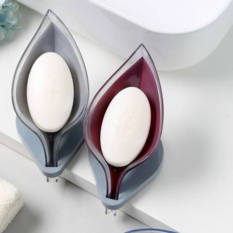 Непористый держатель для мыла на присоске мыльница в форме листа туалет белье