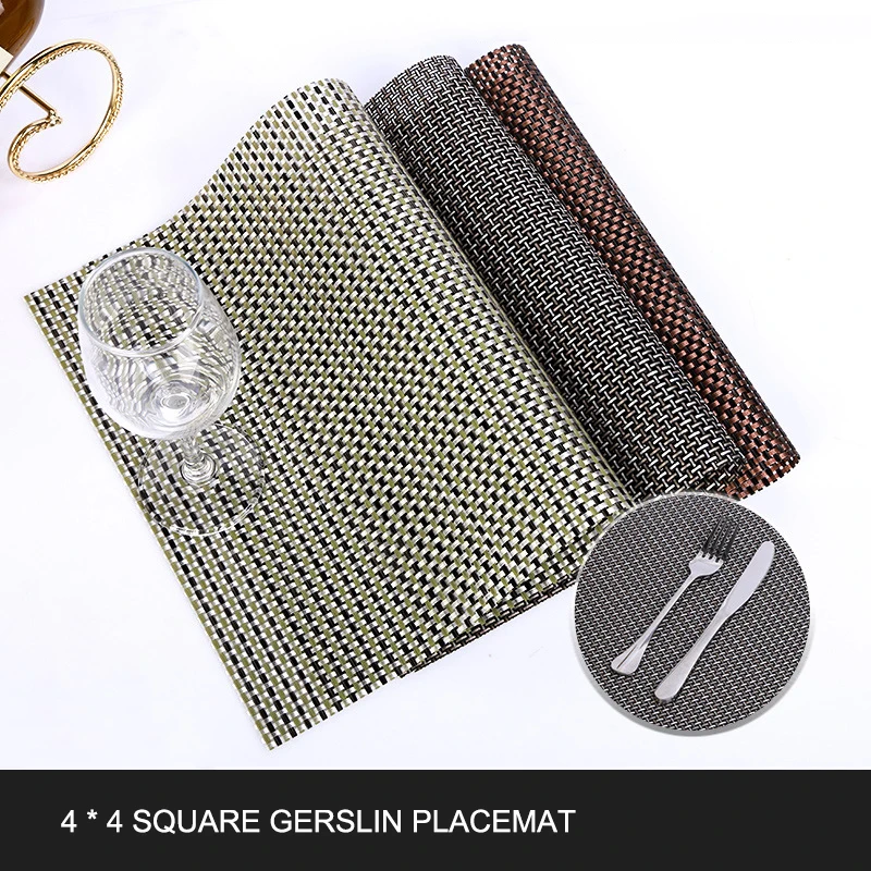 Table Placemat PVC Non-Slip Rectangle Coffee Cup Pad Heat Insulation Mat Kitchen Accessories | Дом и сад