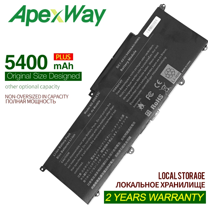 

ApexWay 5400 mAh Laptop Battery AA-PBXN4AR AA-PLXN4AR BA43-00349A For SAMSUNG 900X3C 900X3D 900X3E NP900X3C NP900X3D NP900X3E